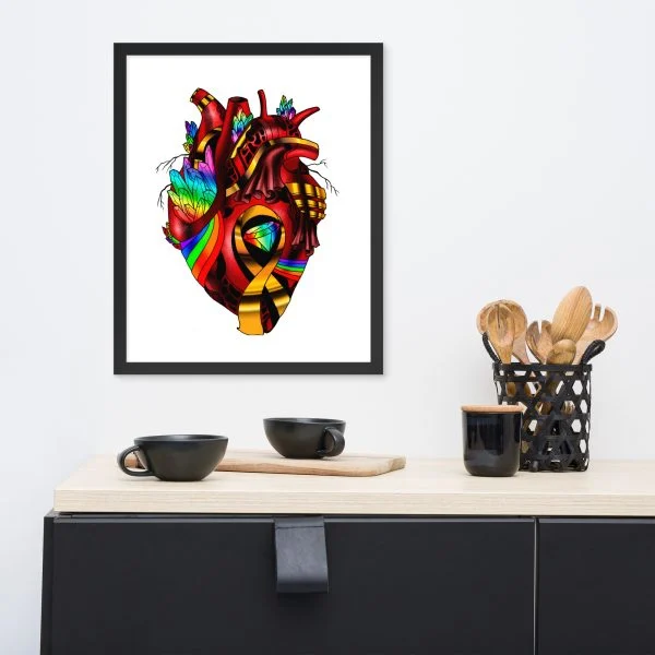 Pride Awareness Heart in Frames – Pride Framed Art Print
