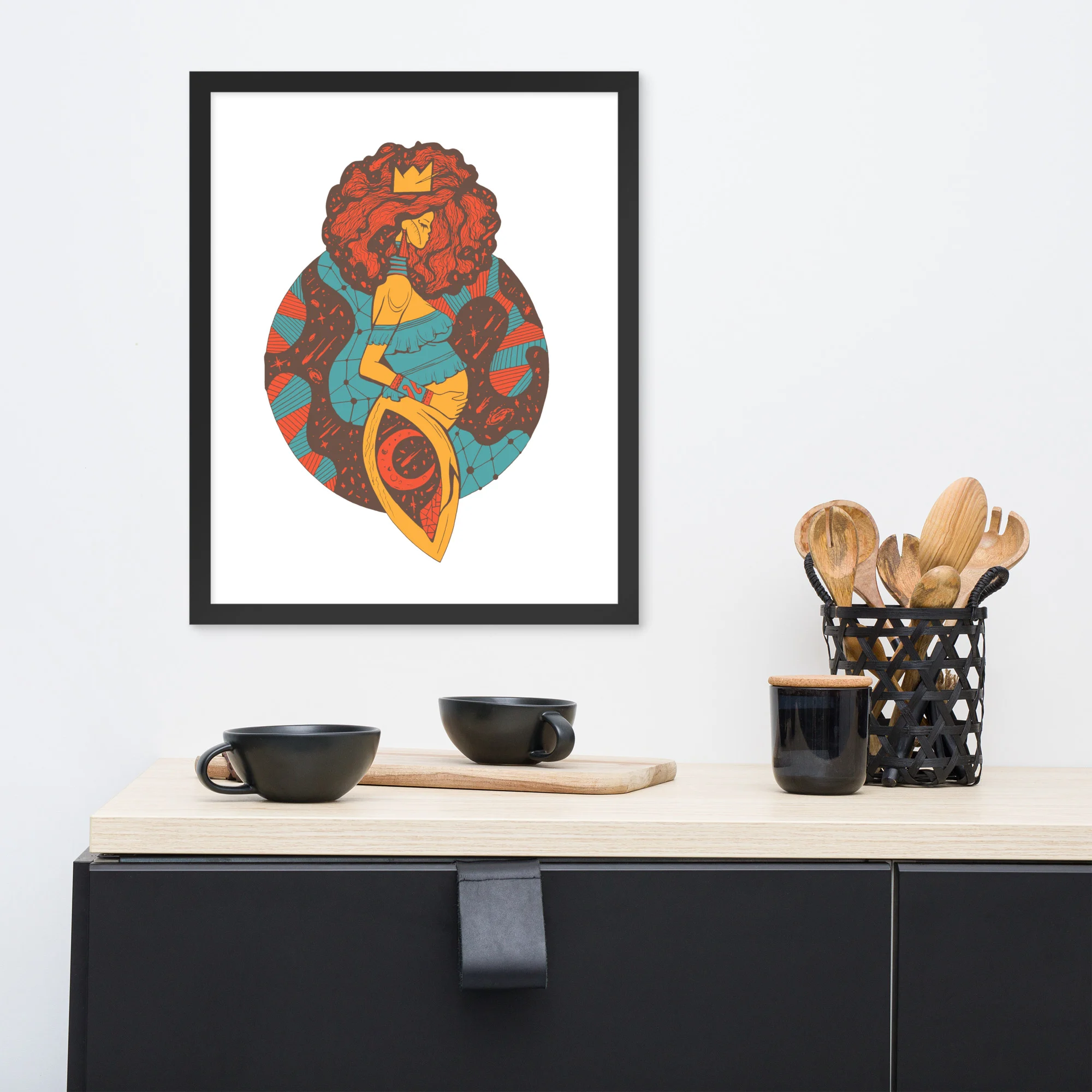 Cafe Birth of Sahelle | Art gift for Mom Framed Art Print - Image 3