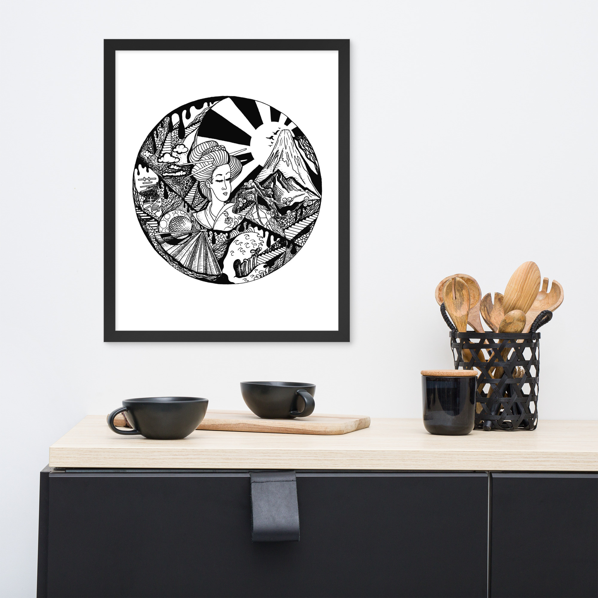Dreaming of Japan - Japanese Circle Framed Art Print - Image 3