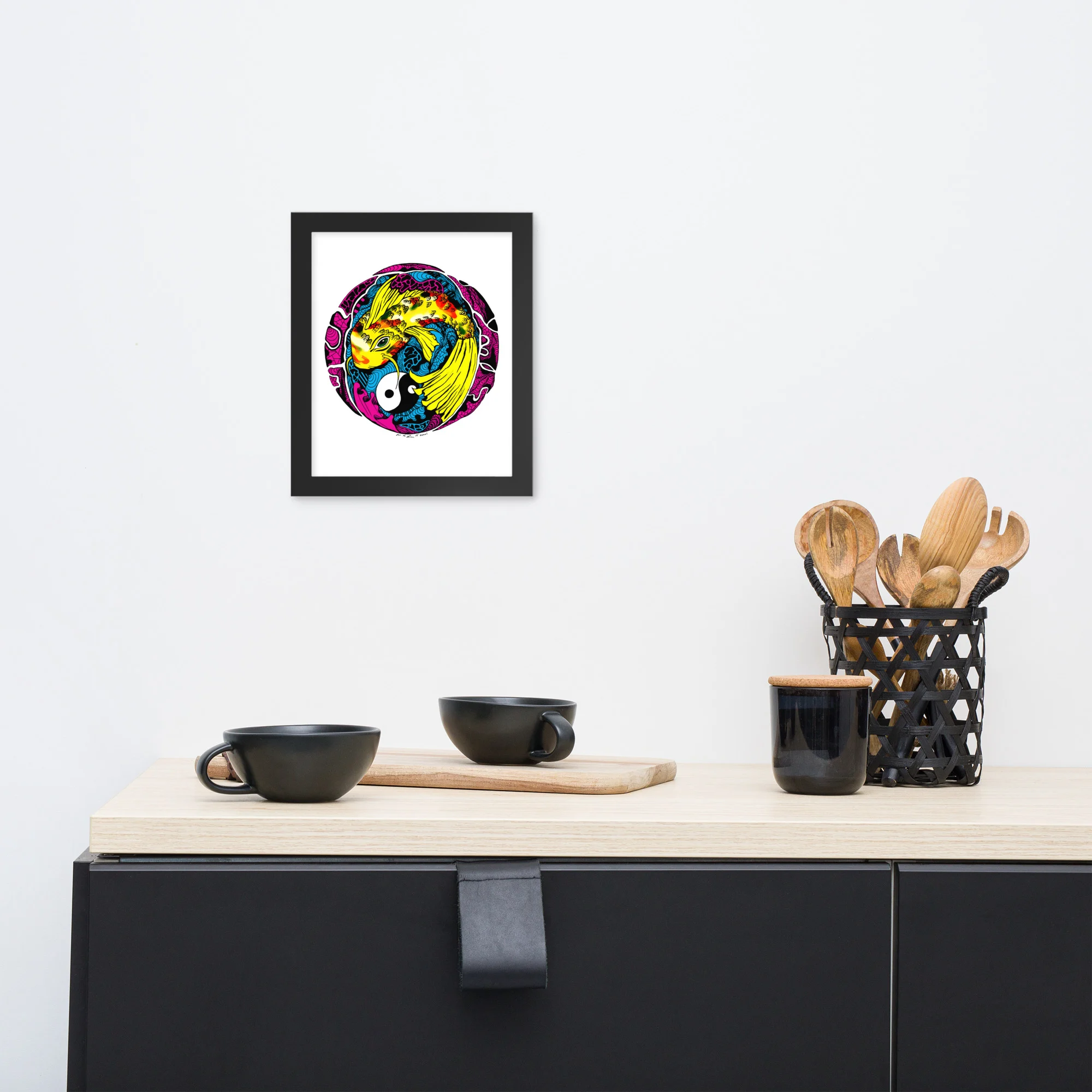 CMYK Koi of Balance - Koi Fish Framed Art Print - Image 2