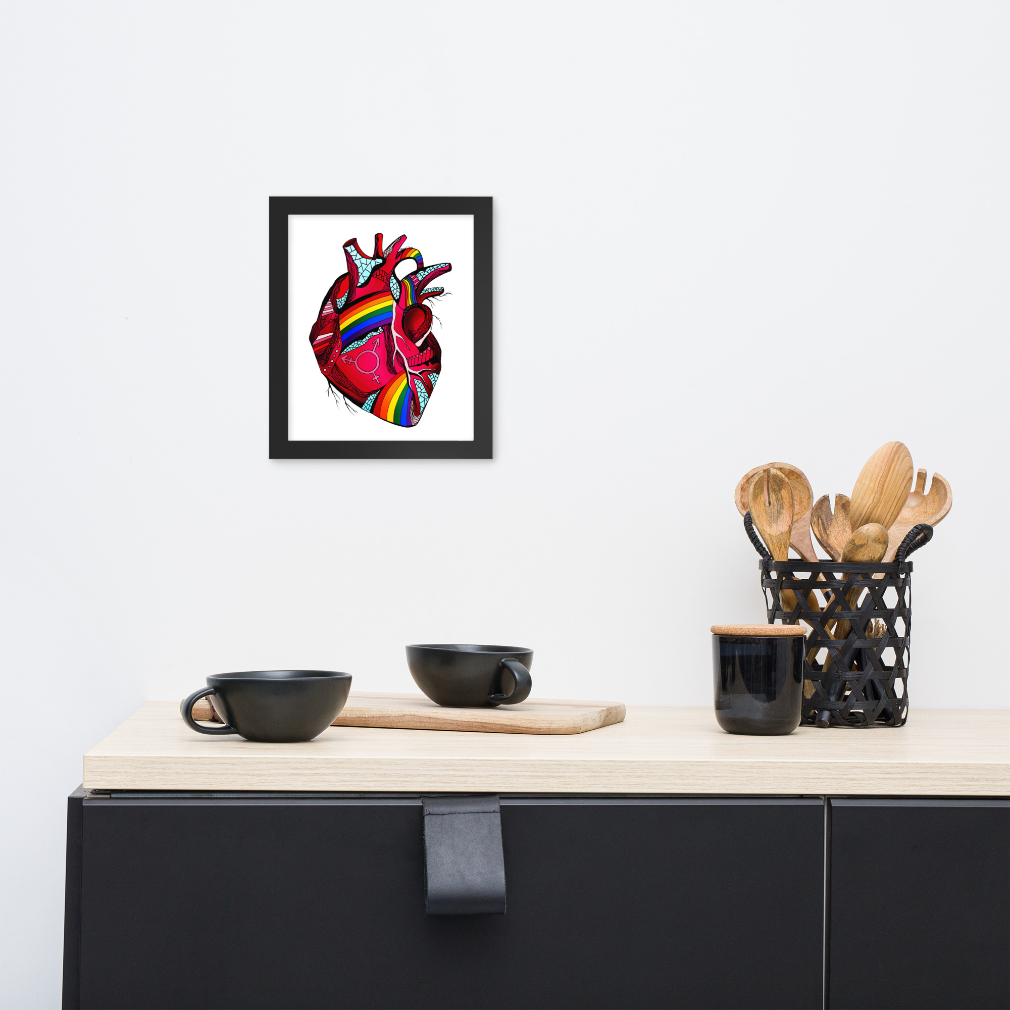 Pride Heart in Frames - Pride Framed Art Print - Image 2