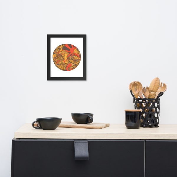 Cafe Dreaming of Japan - Japanese Circle Framed Art Print