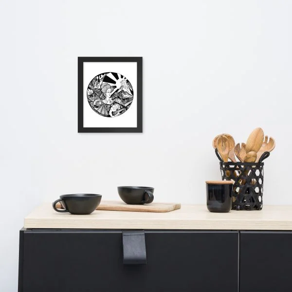 Dreaming of Japan - Japanese Circle Framed Art Print