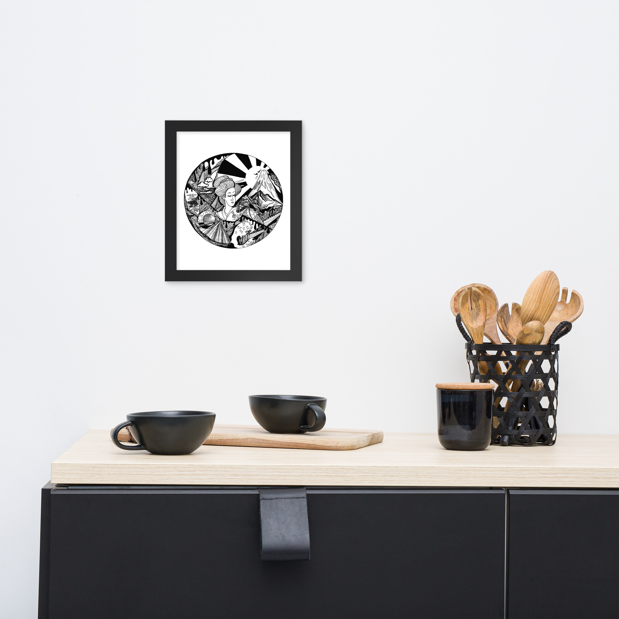 Dreaming of Japan - Japanese Circle Framed Art Print