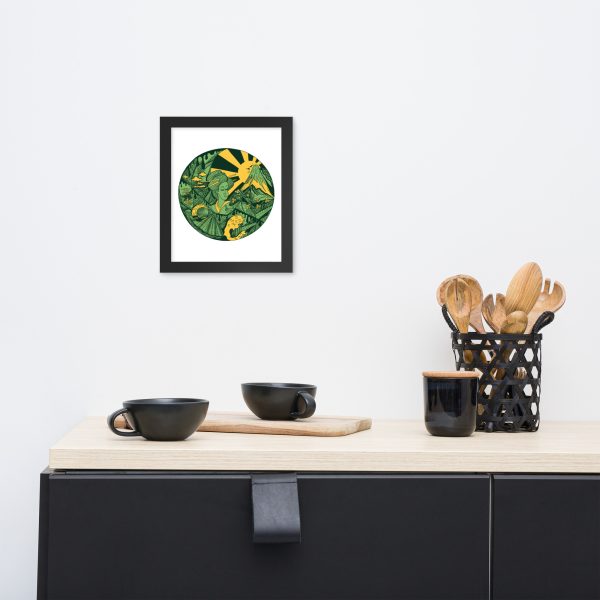 Forrest Green Dreaming of Japan - Japanese Circle Framed Art Print