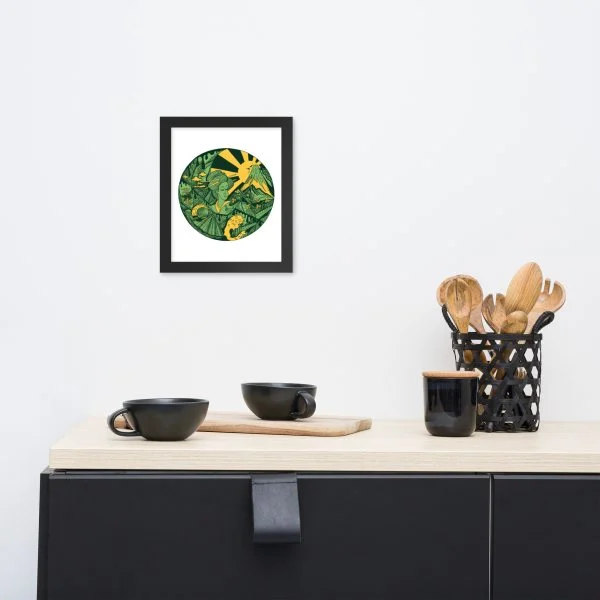 Forrest Green Dreaming of Japan - Japanese Circle Framed Art Print