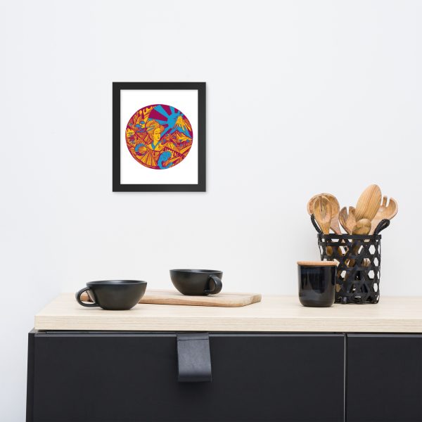 Triadic Dreaming of Japan - Japanese Circle Framed Art Print