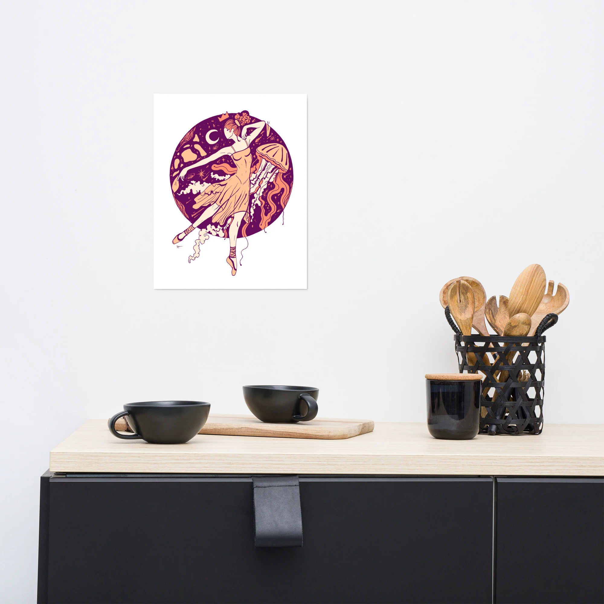Peach The Oceanic Dancer | Ballerina Art – Ballet Art Print - Image 2