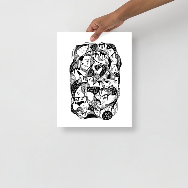 10 Faces and Numbers - Numbers Art Print