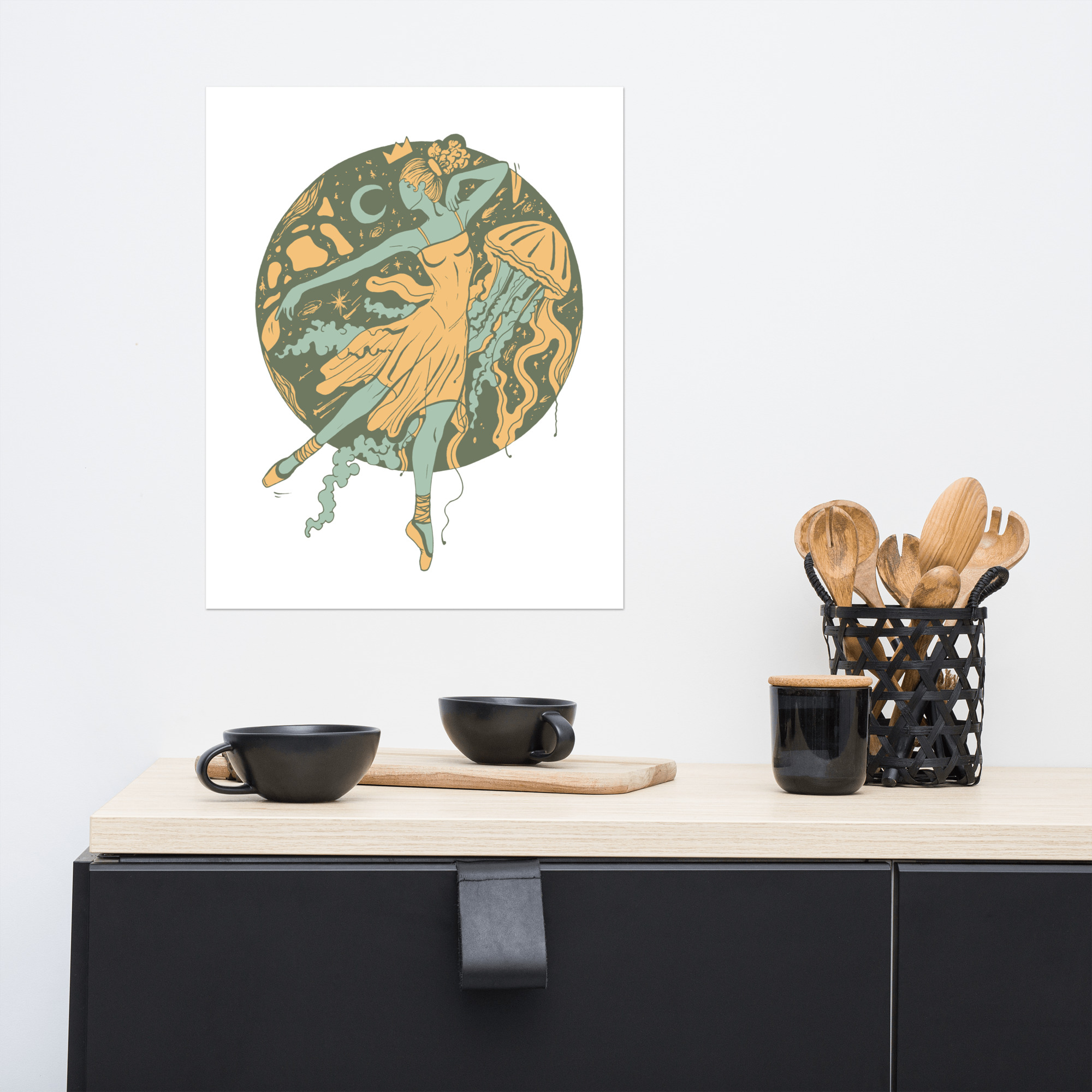 Sage Green The Oceanic Dancer - Ballet Art Print