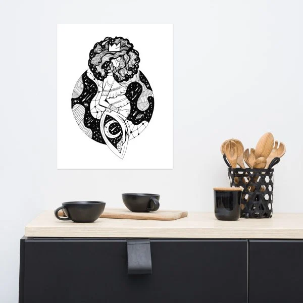 Birth of Sahelle | Mom Drawing - Mom Art Print
