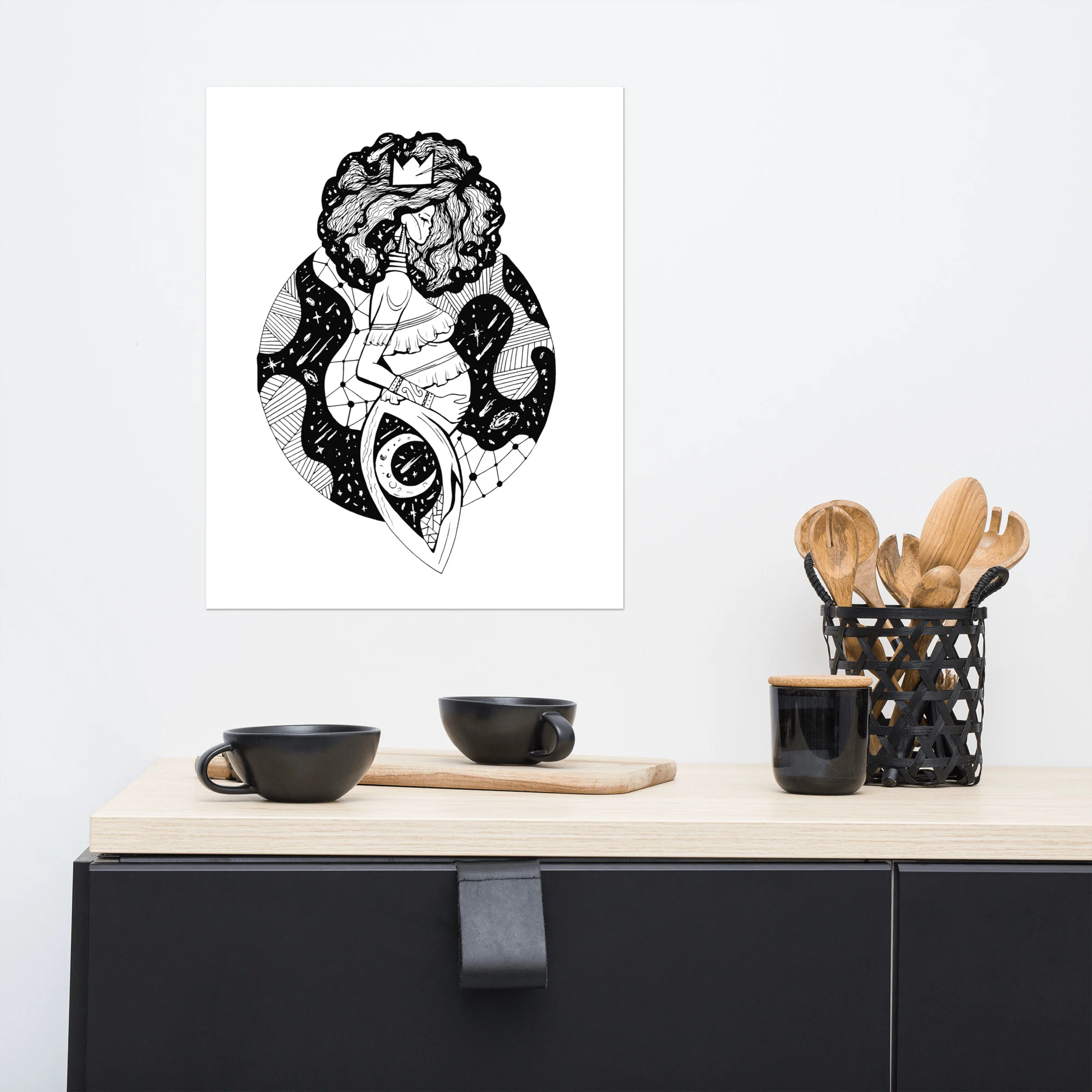 Birth of Sahelle | Mom Drawing - Mom Art Print
