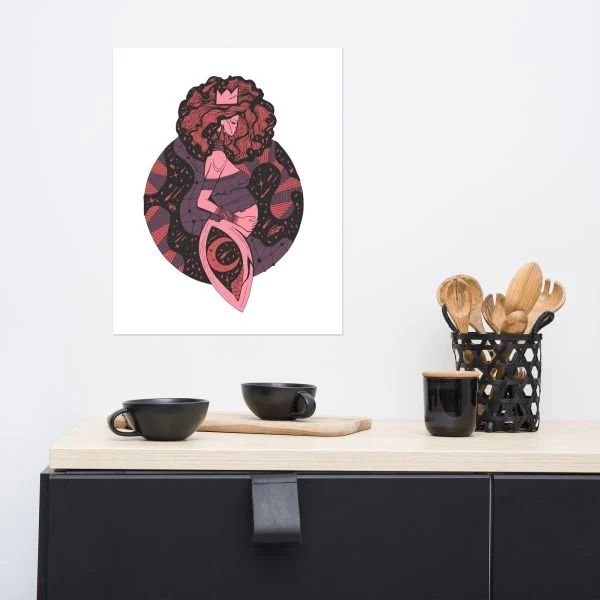 Amber and Rose Birth of Sahelle | Mom Art Print