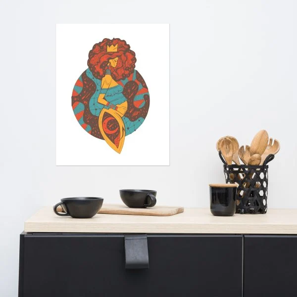 Cafe Birth of Sahelle | Mom Drawing – Mom Art Print