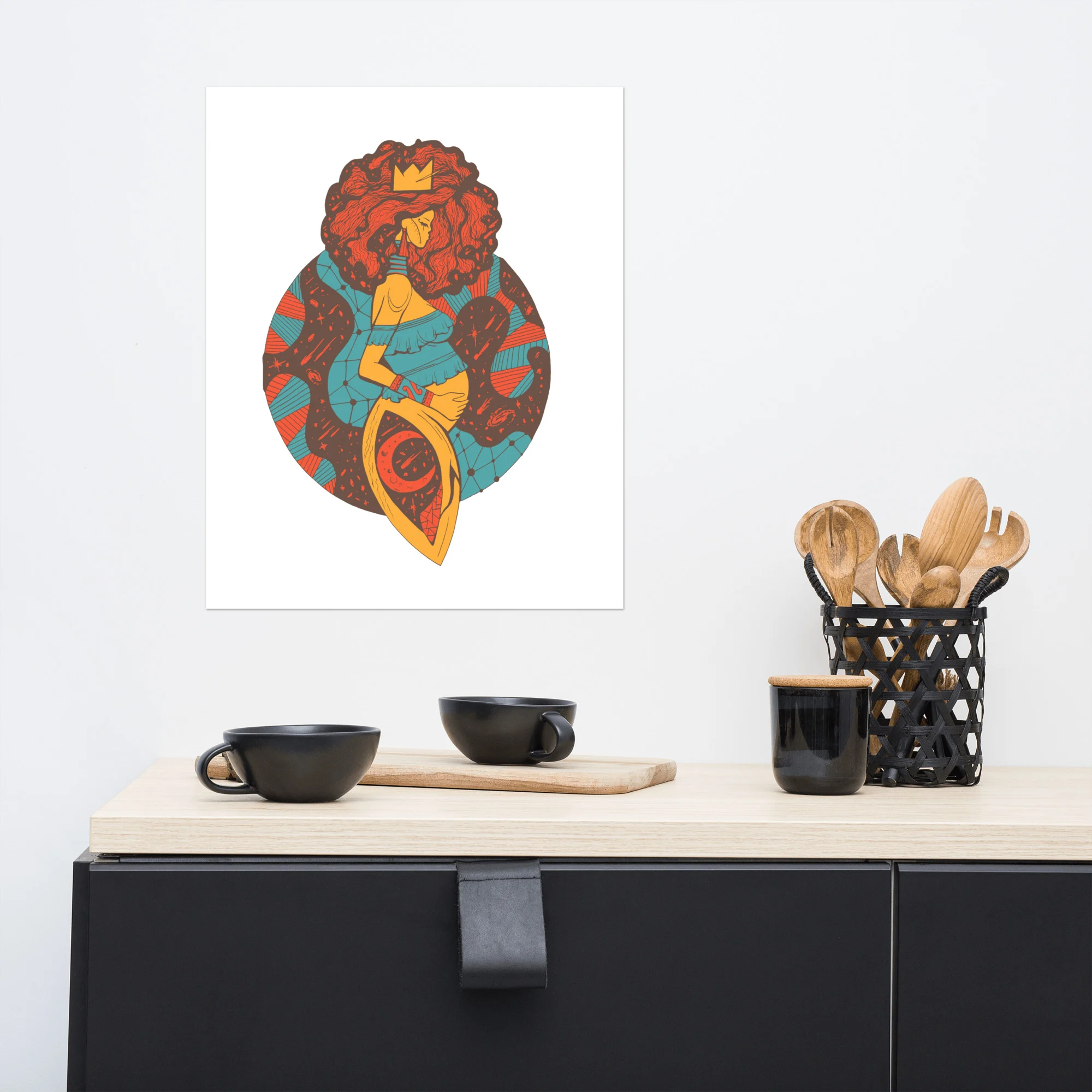 Cafe Birth of Sahelle | Mom Drawing – Mom Art Print
