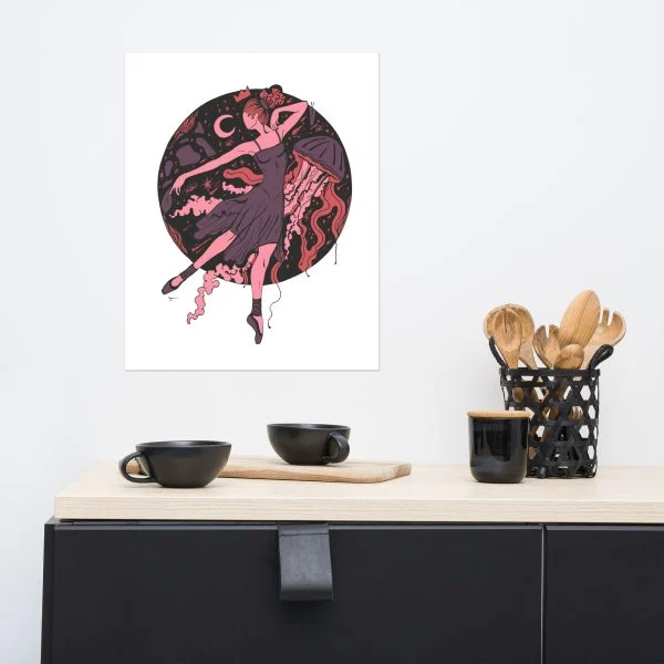 Amber and Rose The Oceanic Dancer | Ballerina Art – Ballet Art Print