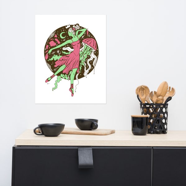 Pink and Green The Oceanic Dancer | Ballerina Art – Ballet Art Print