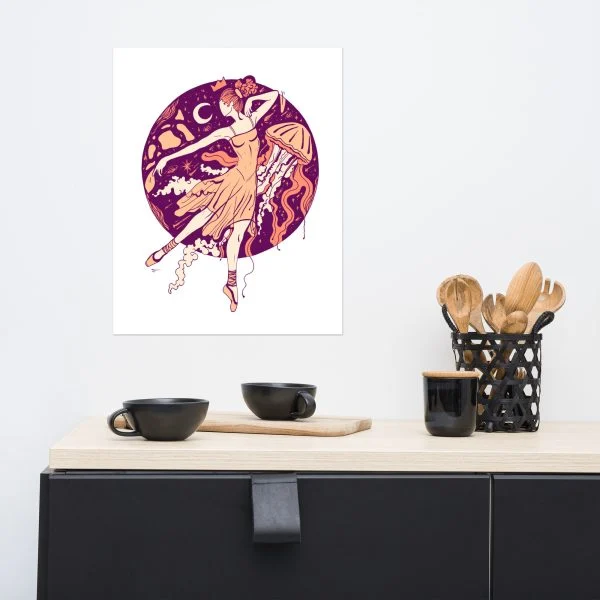Peach The Oceanic Dancer | Ballerina Art – Ballet Art Print