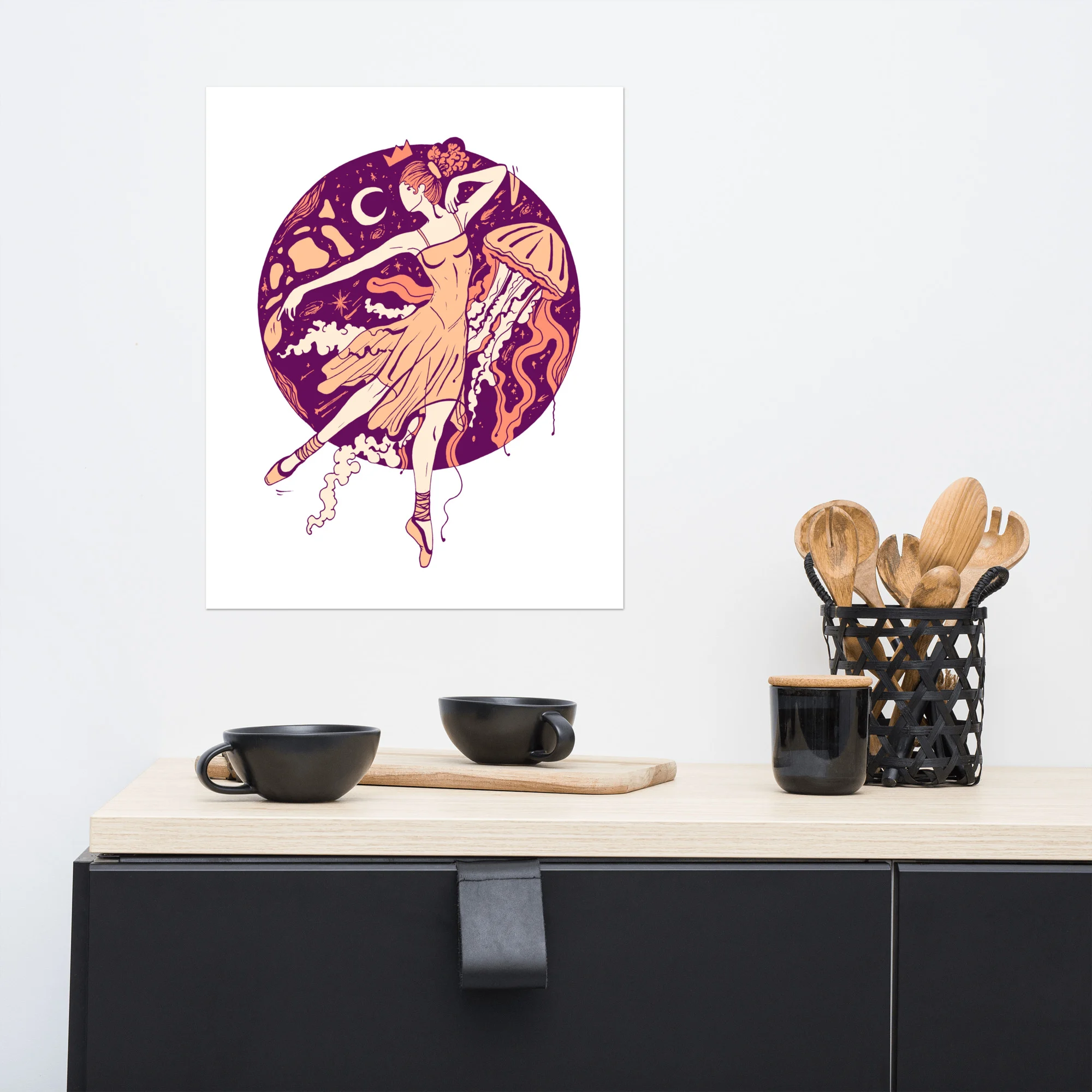 Peach The Oceanic Dancer | Ballerina Art – Ballet Art Print
