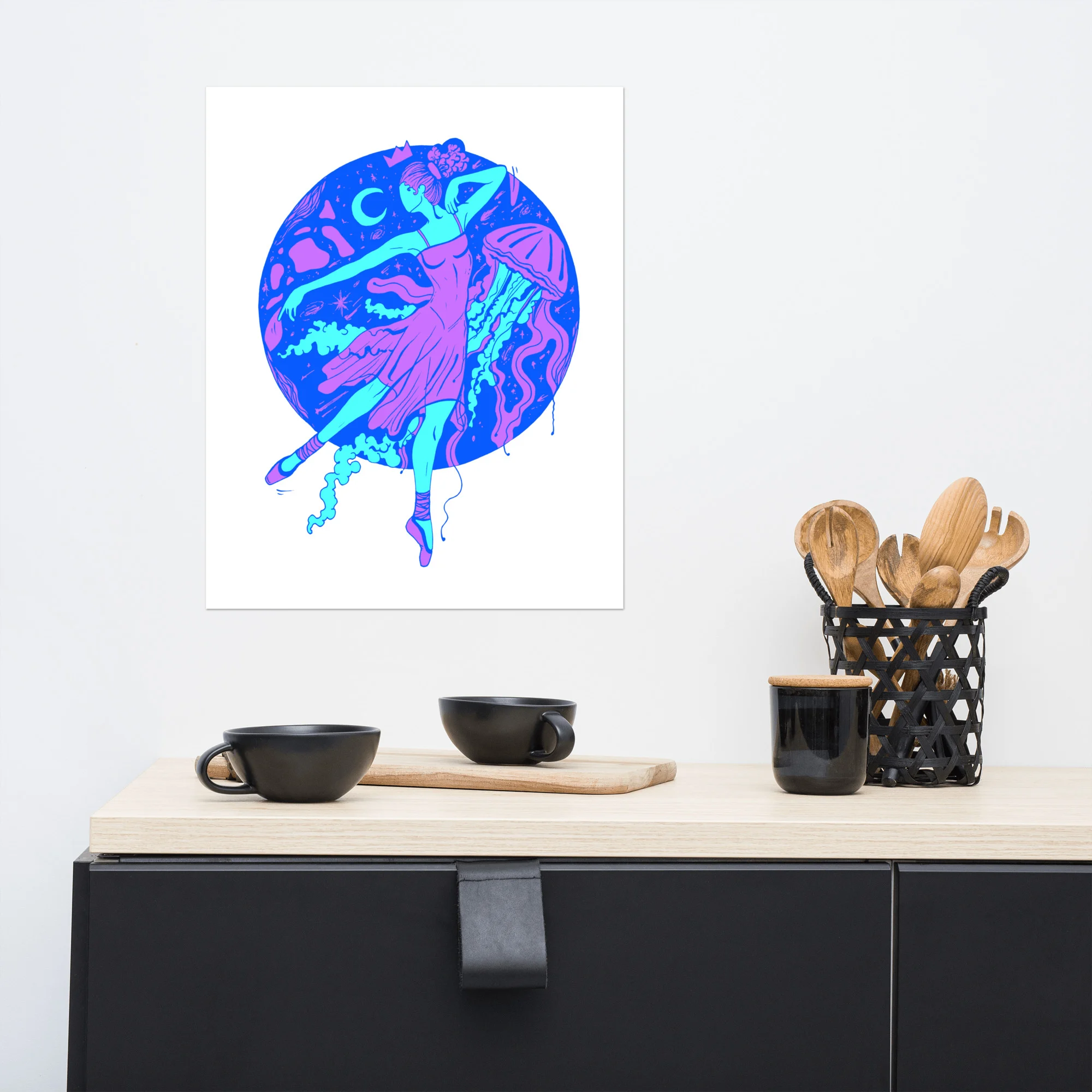 Blue The Oceanic Dancer | Ballerina Art – Ballet Art Print