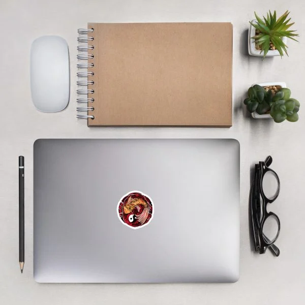 Cream and Red Koi of Balance - Koi Fish Stickers