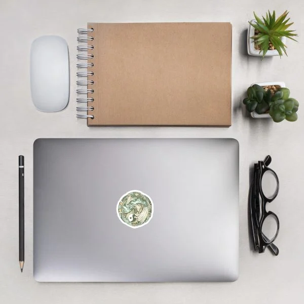 Sage Green Koi of Balance - Koi Fish Stickers