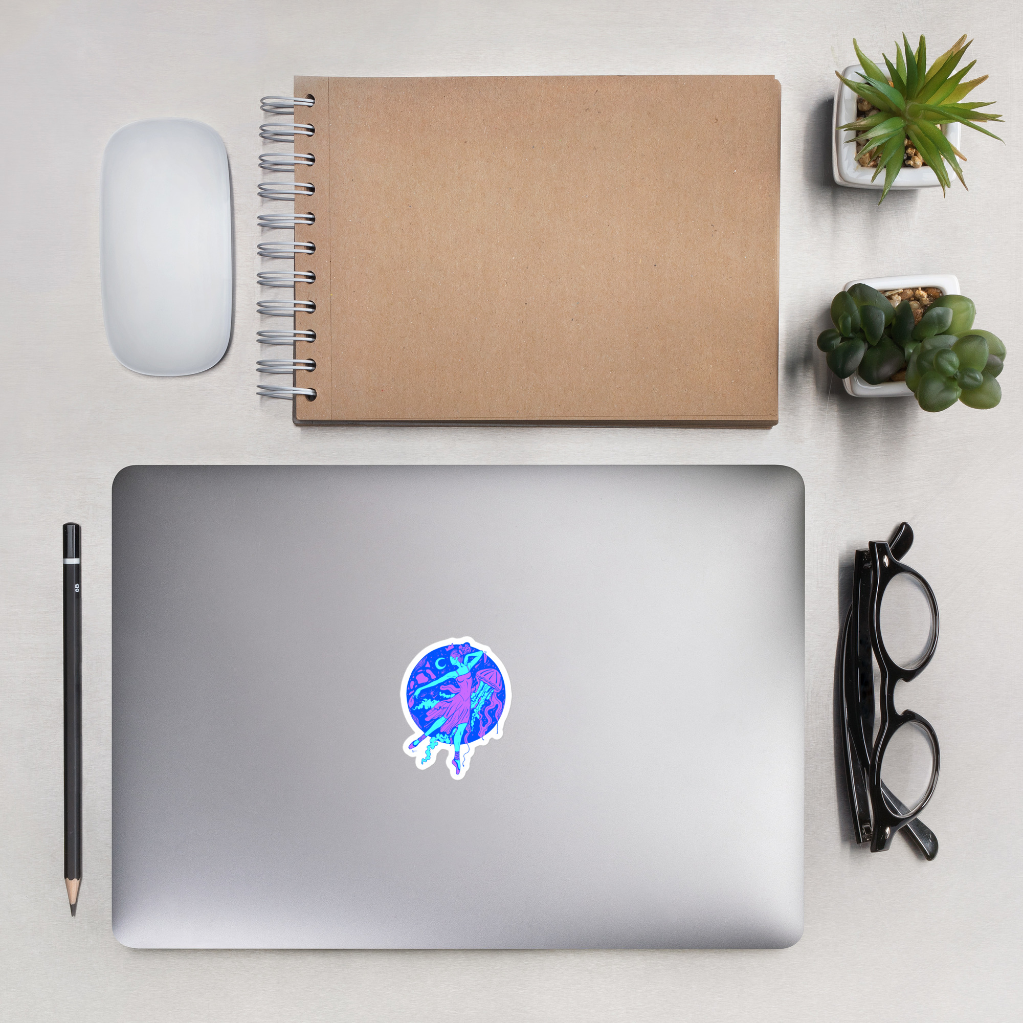 Blue The Oceanic Dancer | Ballerina Drawing Stickers