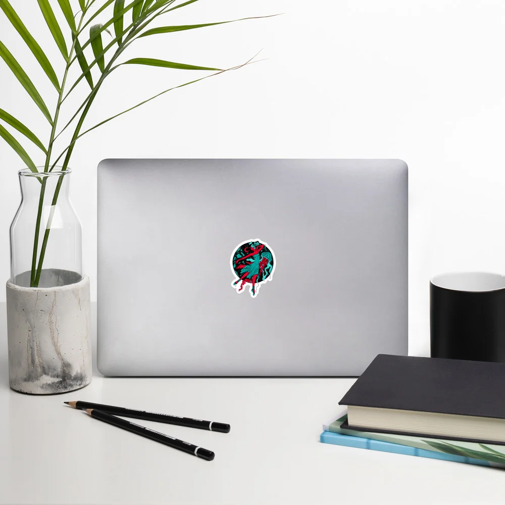Turquoise Red The Oceanic Dancer | Ballerina Drawing Stickers - Image 2