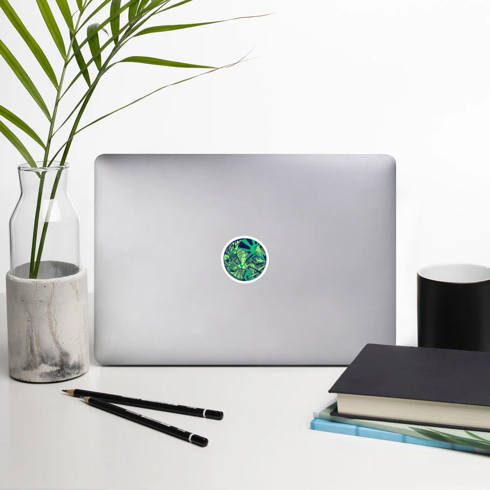 Green Dreaming of Japan - Japanese Circle Stickers - Image 2