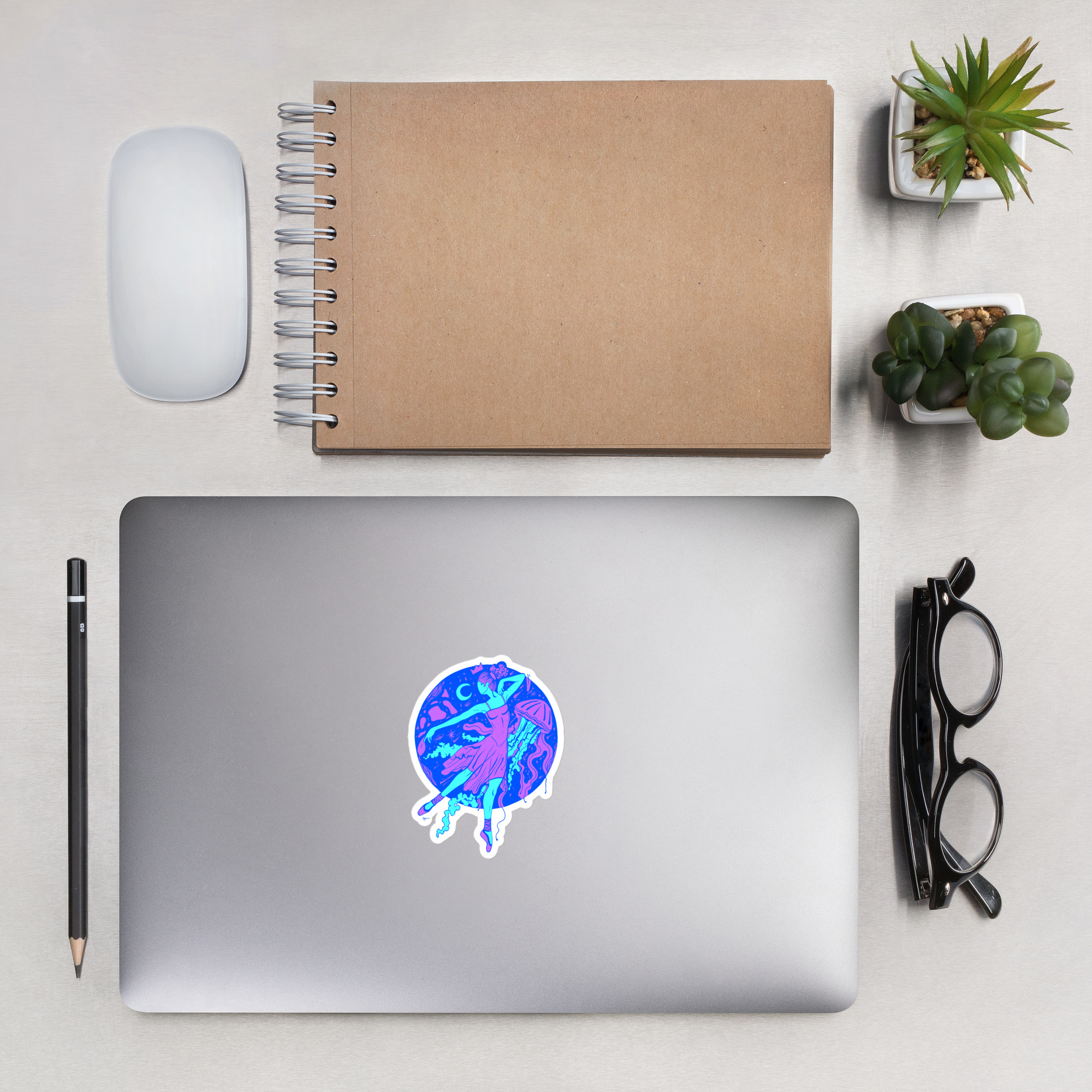 Blue The Oceanic Dancer | Ballerina Drawing Stickers - Image 4