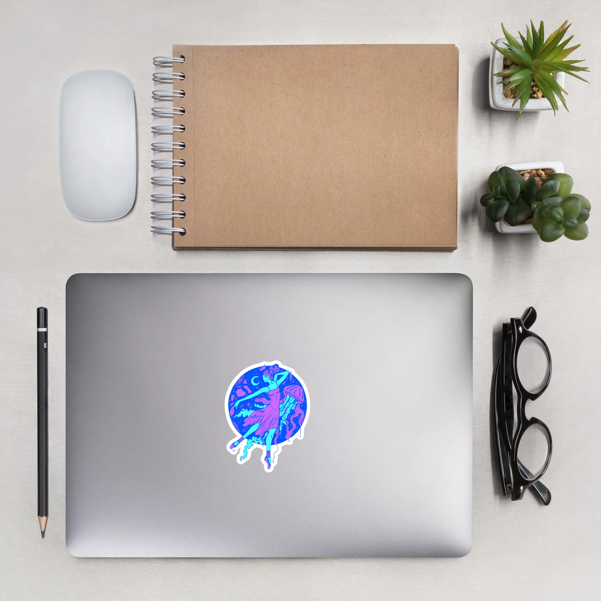 Blue The Oceanic Dancer | Ballerina Drawing Stickers - Image 4