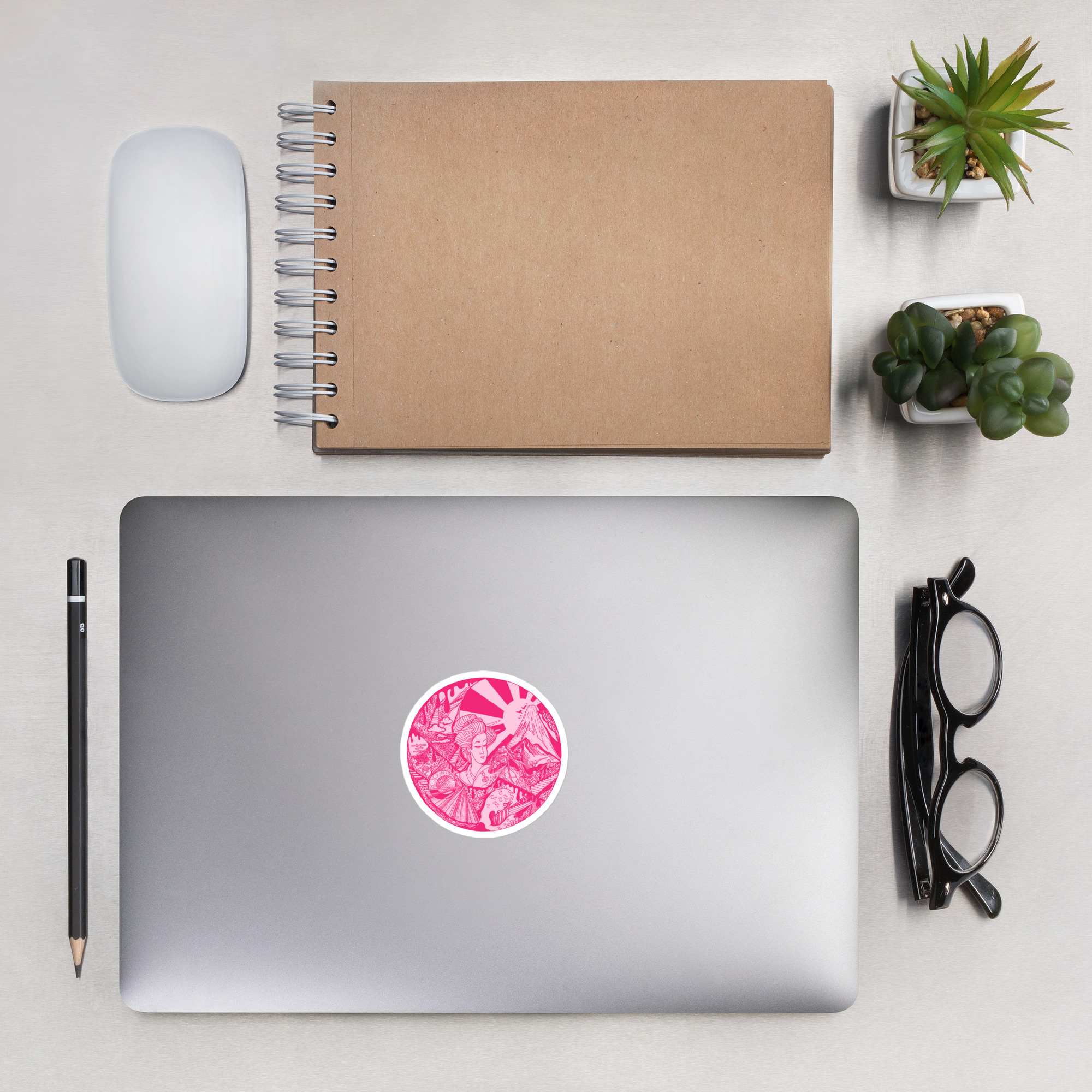Pink Dreaming of Japan - Japanese Circle Stickers - Image 4