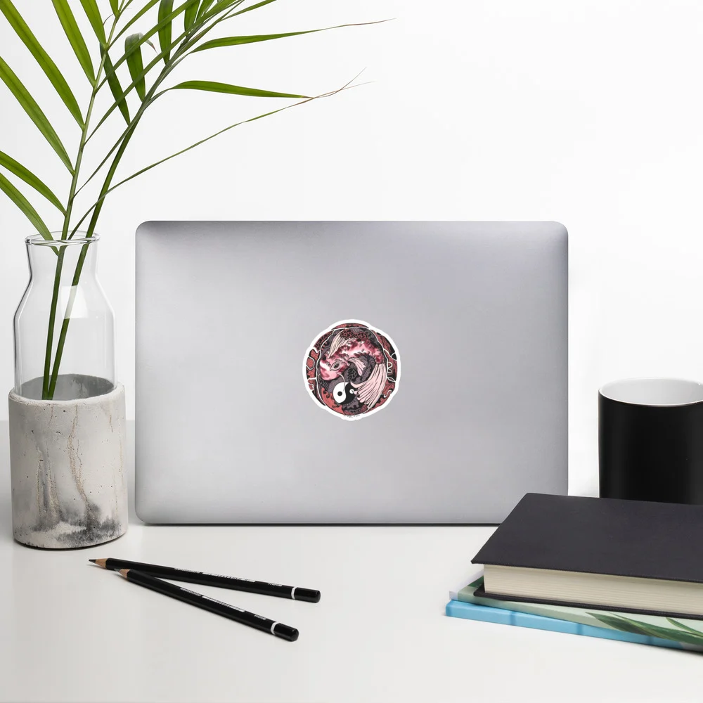 Amber and Rose Koi of Balance - Koi Fish Stickers - Image 5