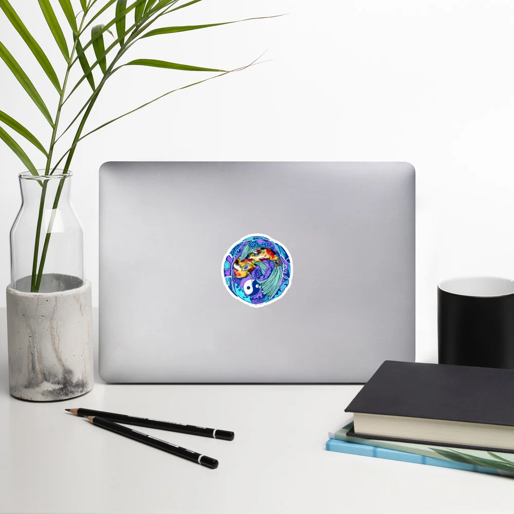 Blue Koi of Balance - Koi Fish Stickers - Image 5