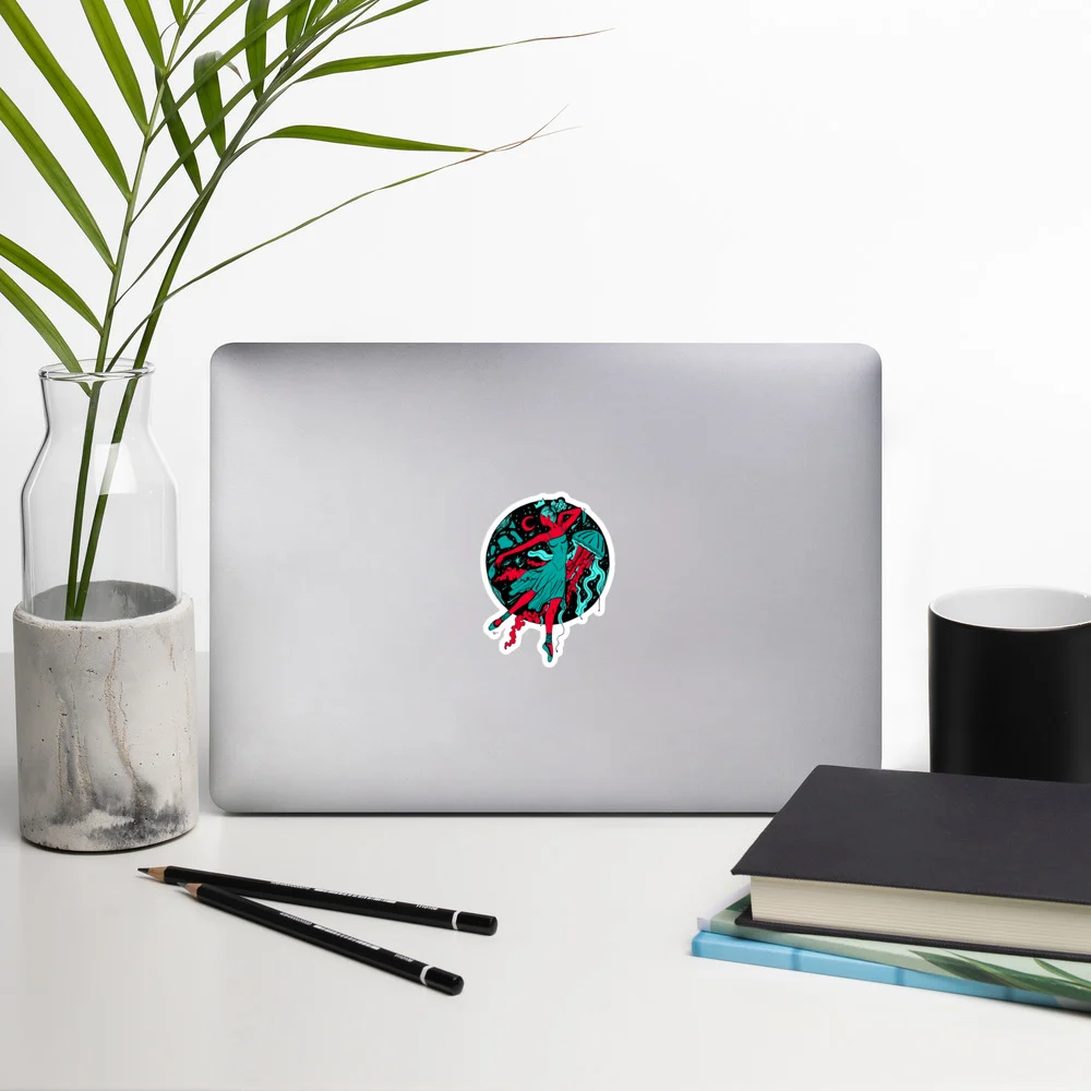 Turquoise Red The Oceanic Dancer | Ballerina Drawing Stickers - Image 5