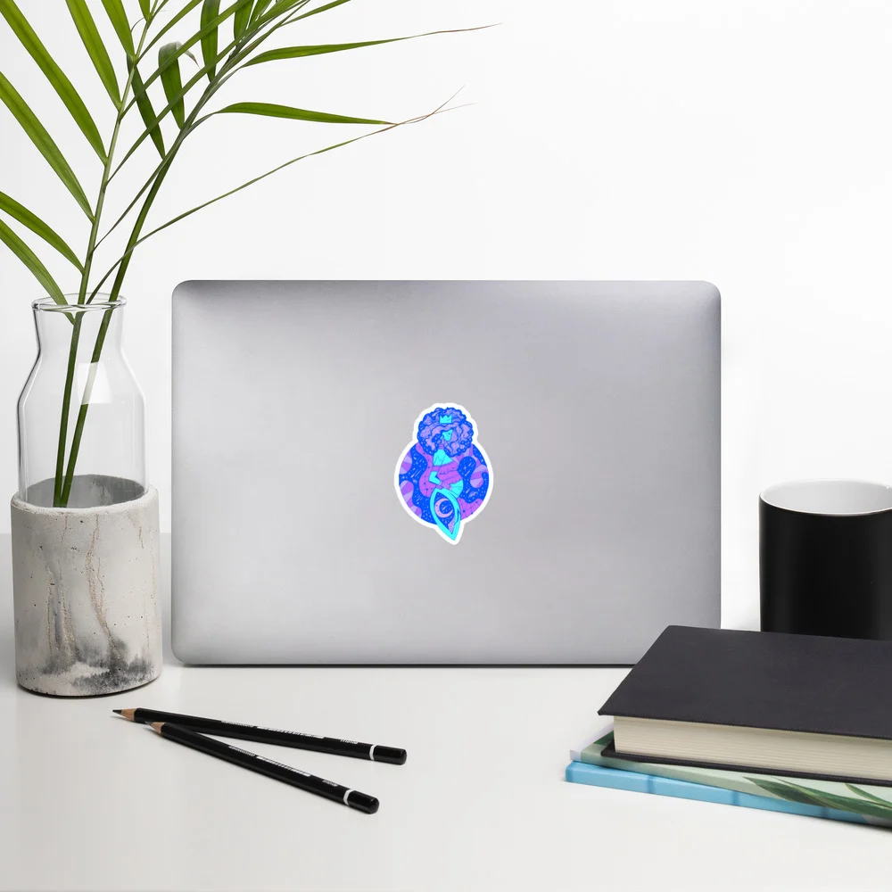 Blue Birth of Sahelle | Art gift for Mom Stickers - Image 5