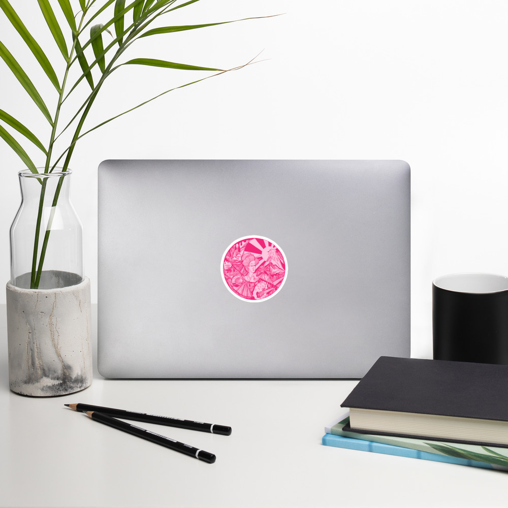 Pink Dreaming of Japan - Japanese Circle Stickers - Image 5