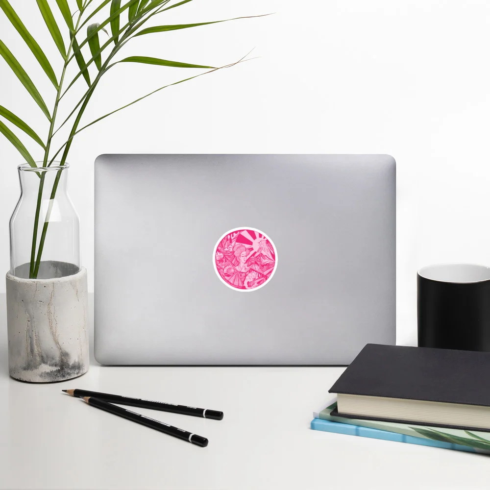 Pink Dreaming of Japan - Japanese Circle Stickers - Image 5