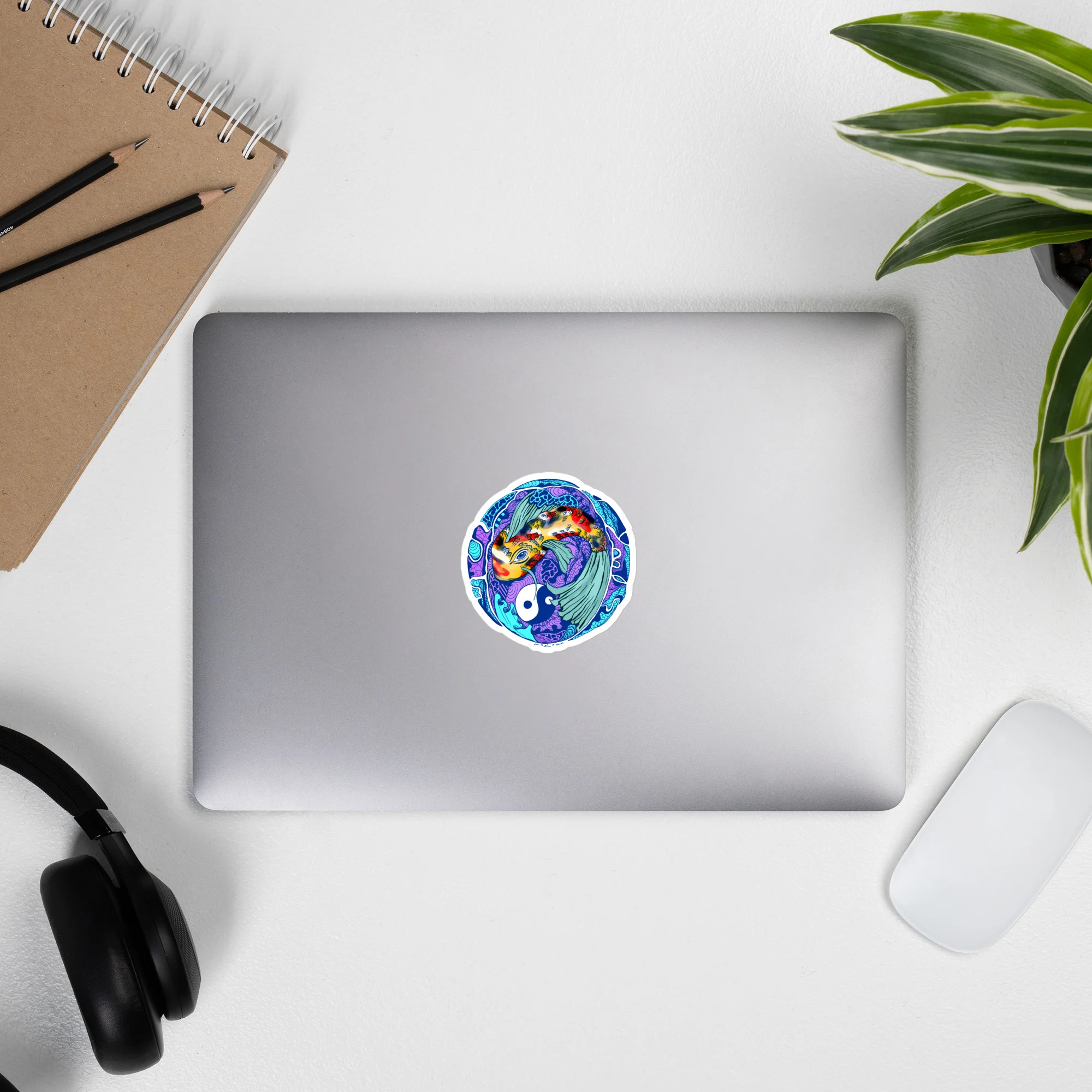 Blue Koi of Balance - Koi Fish Stickers - Image 6