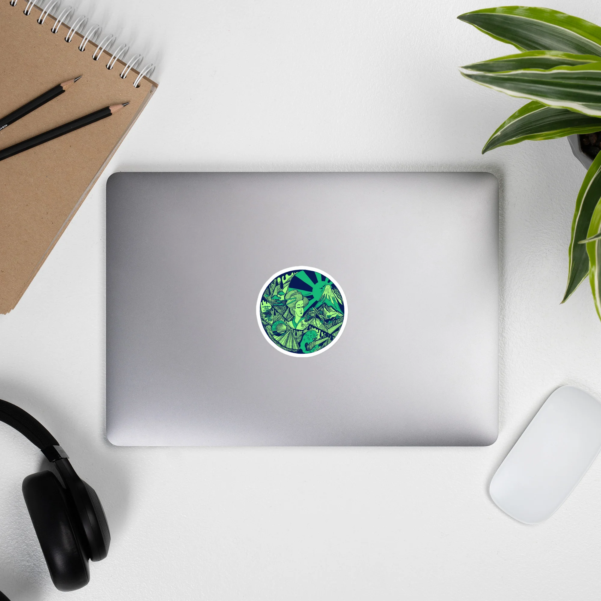 Green Dreaming of Japan - Japanese Circle Stickers - Image 6