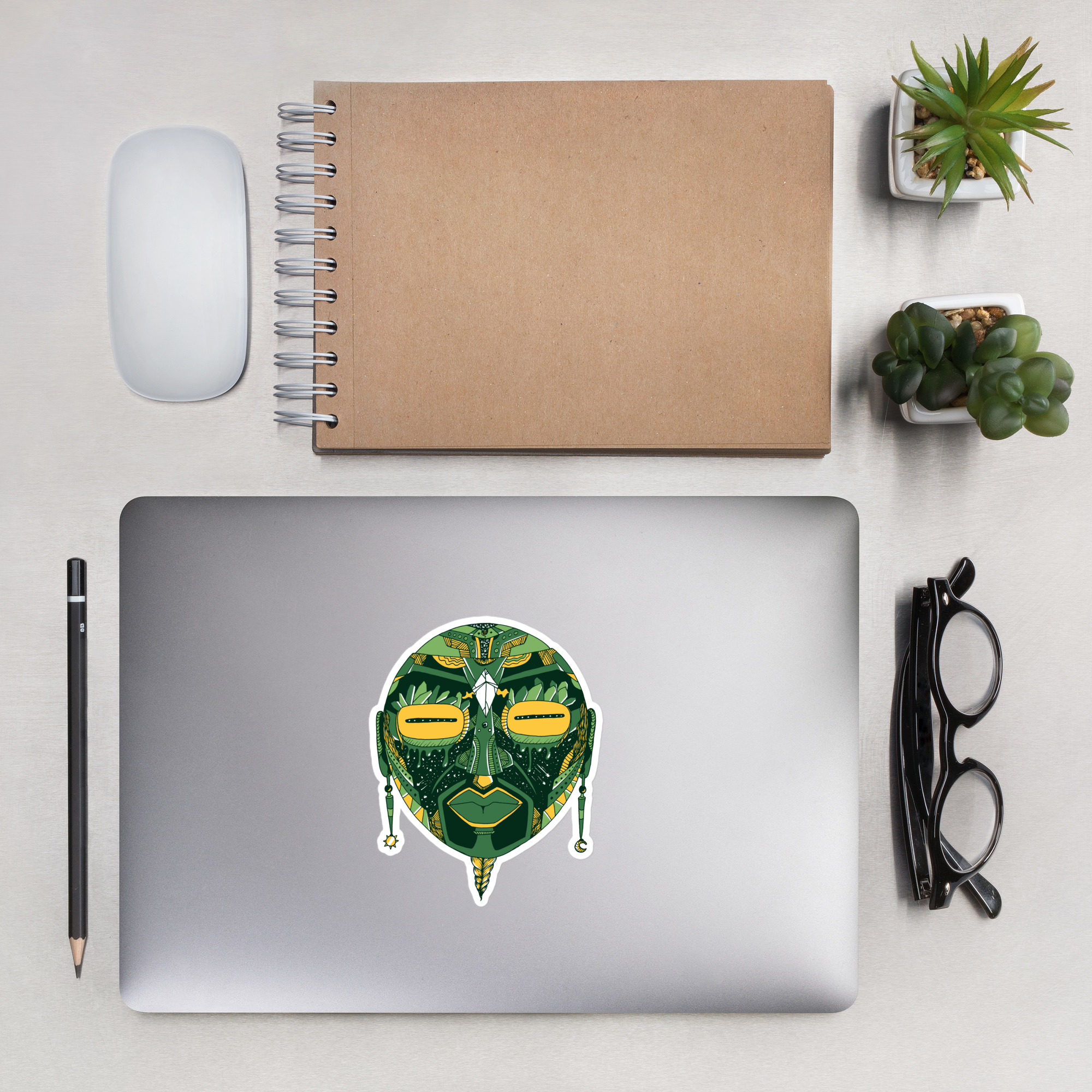 Forrest Green African Mask No. 2 - African Stickers - Image 7