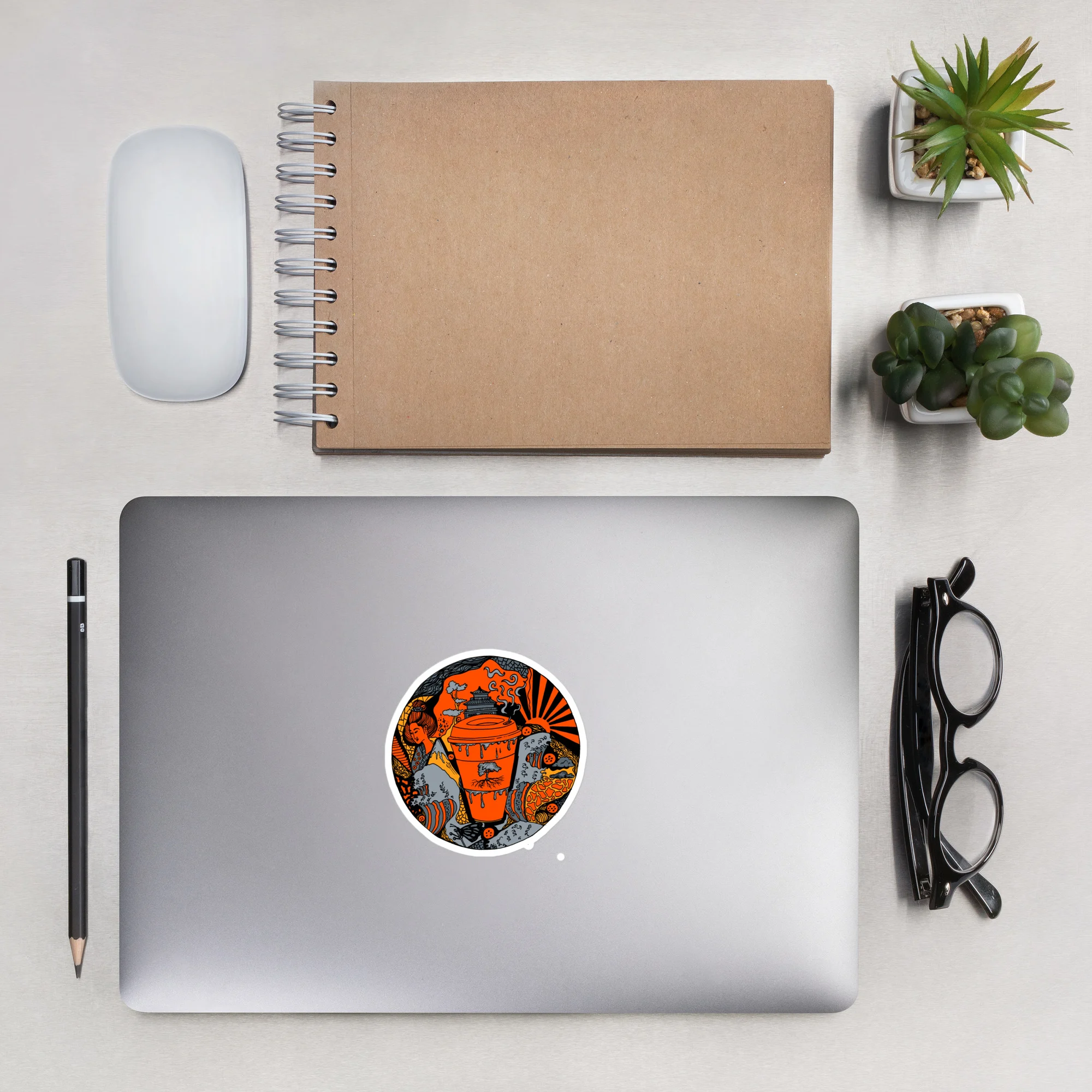 Orange and Grey Coffee in Japan - Coffee Stickers - Image 7