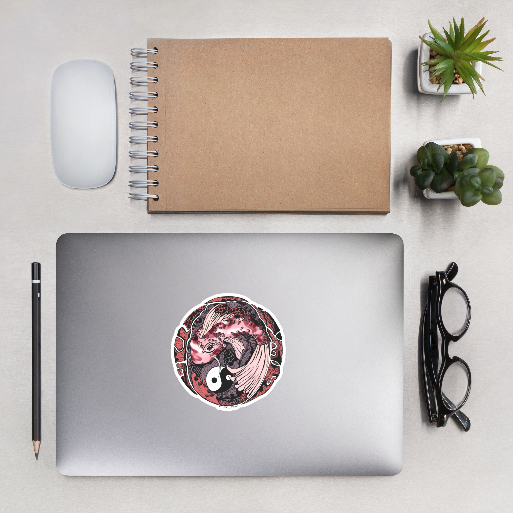 Amber and Rose Koi of Balance - Koi Fish Stickers - Image 7