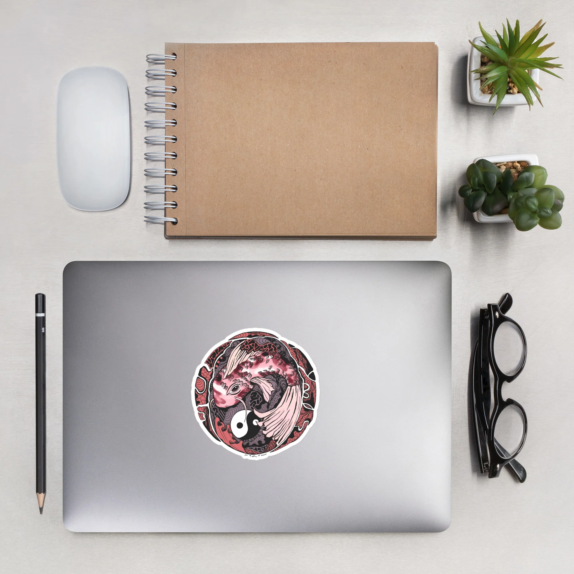 Amber and Rose Koi of Balance - Koi Fish Stickers - Image 7