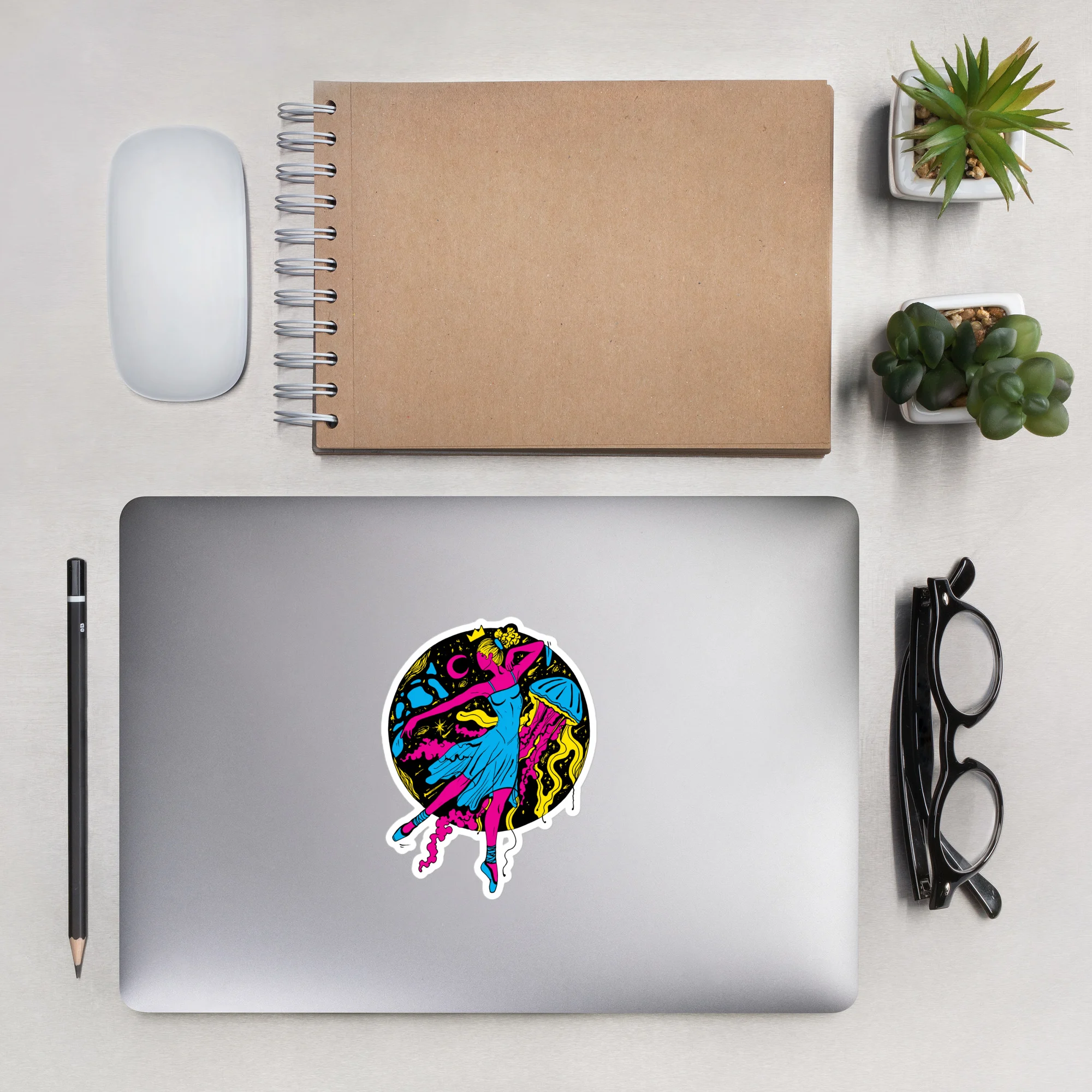 Pink and Green The Oceanic Dancer | Ballerina Drawing Stickers - Image 7