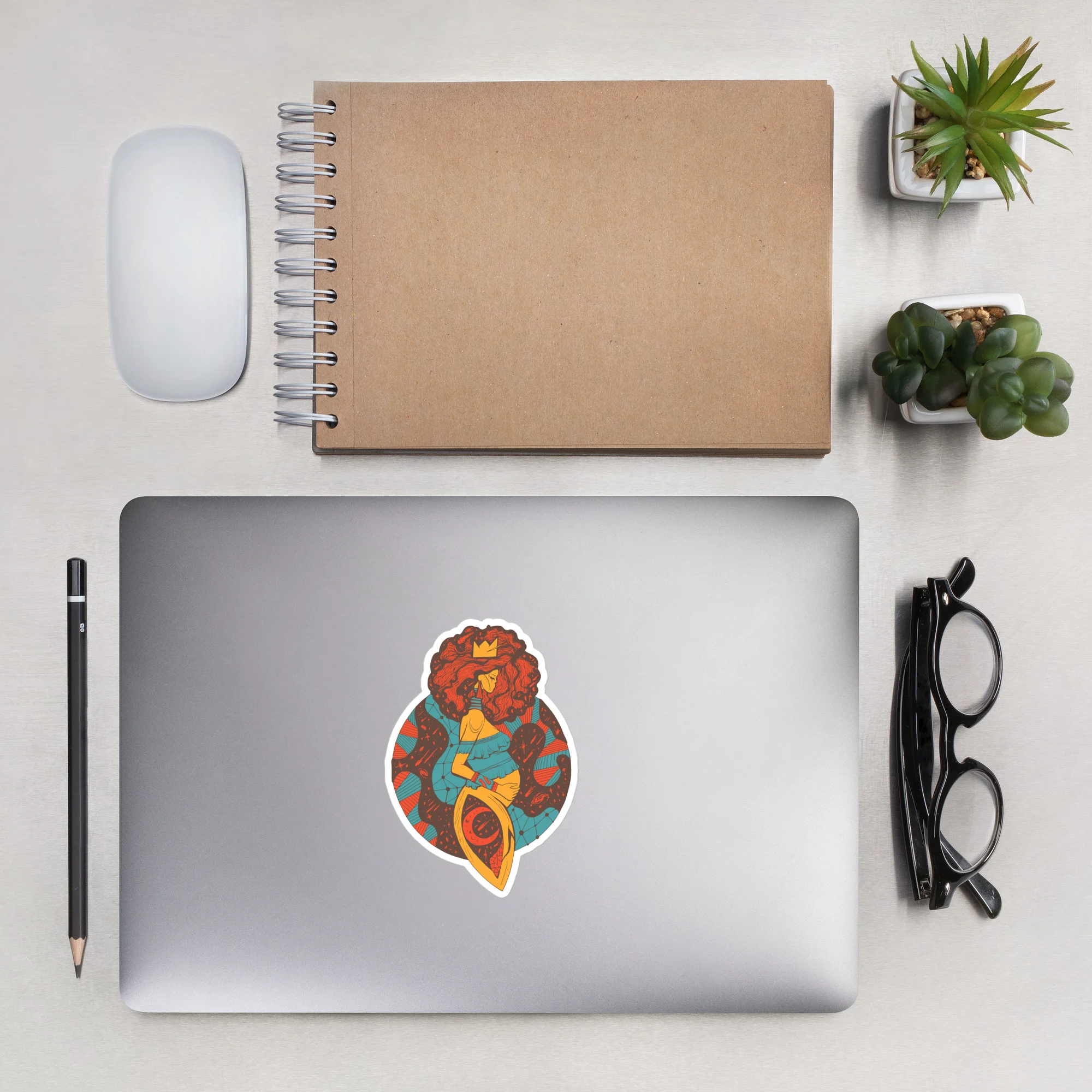 Cafe Birth of Sahelle | Art gift for Mom Stickers - Image 7