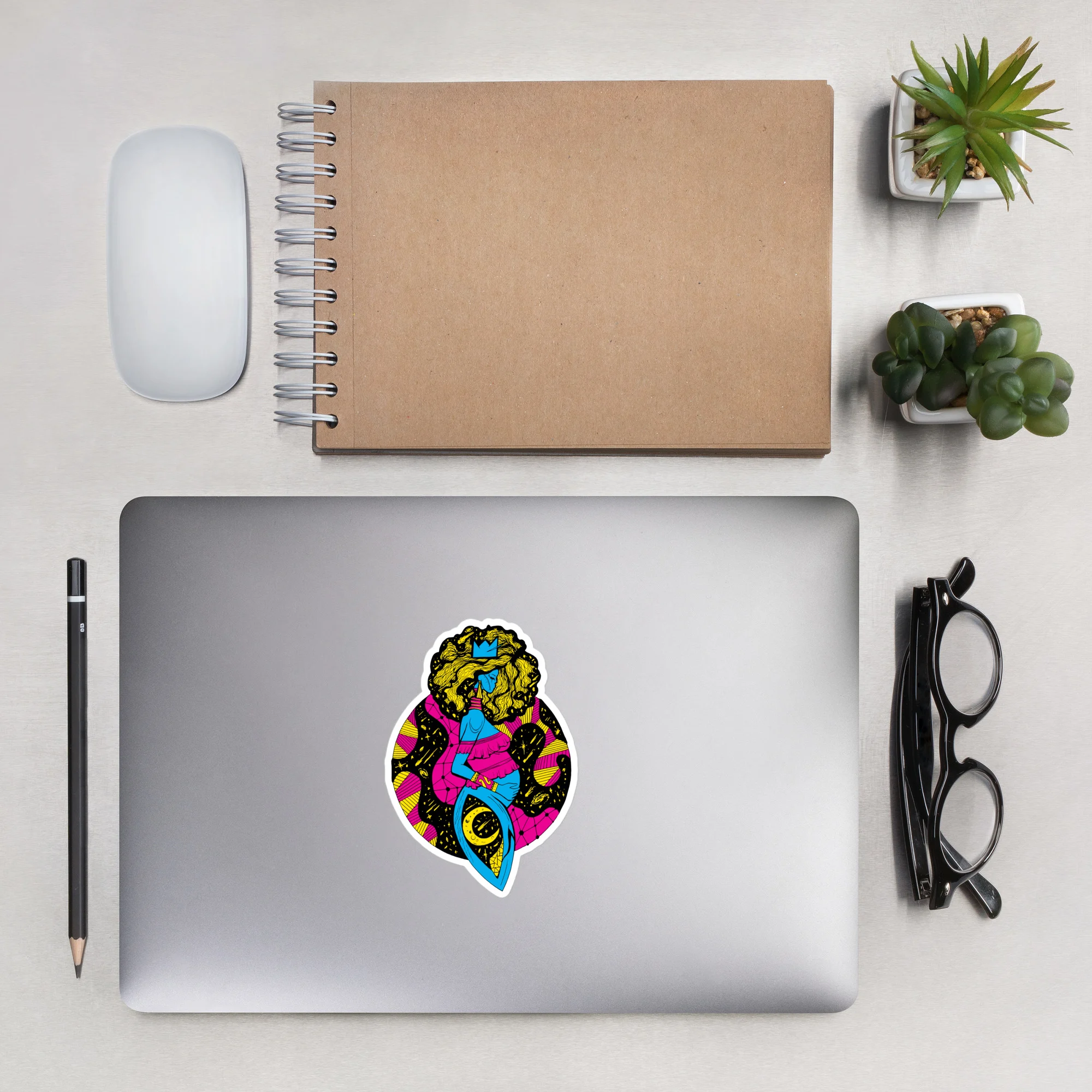 CMYK Birth of Sahelle | Art gift for Mom Stickers - Image 7