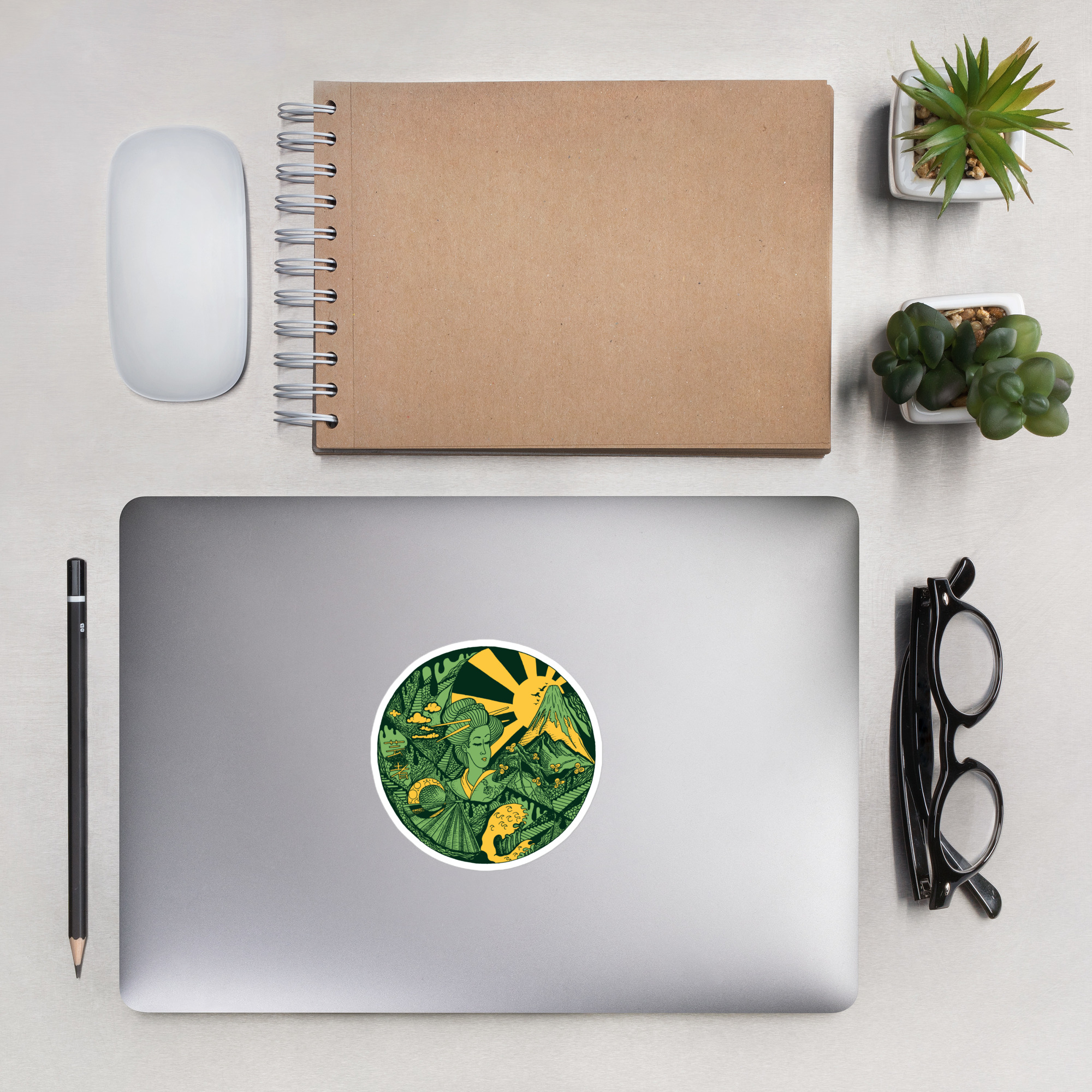 Forrest Green Dreaming of Japan - Japanese Circle Stickers - Image 7