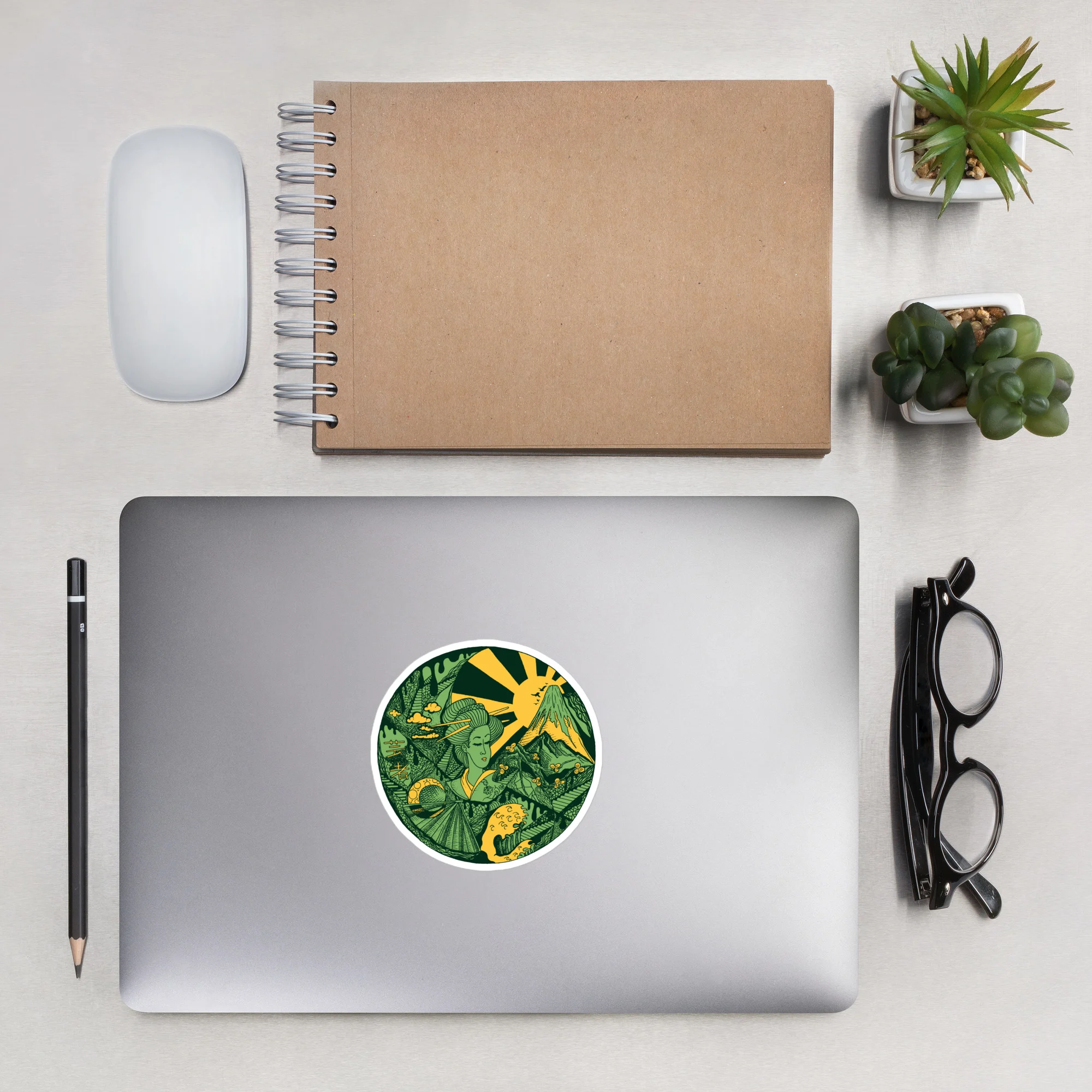 Forrest Green Dreaming of Japan - Japanese Circle Stickers - Image 7