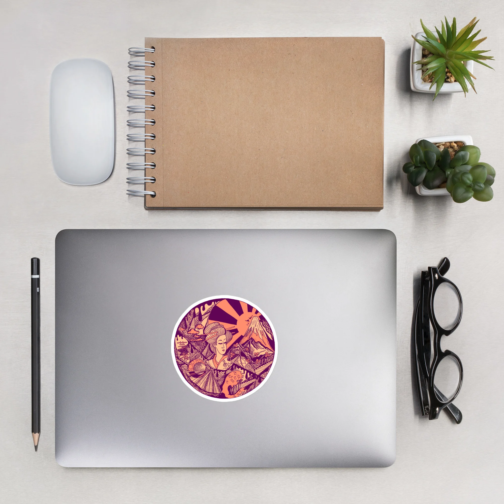 Peach Dreaming of Japan - Japanese Circle Stickers - Image 7